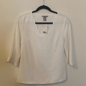 H&M white work blouse size XXS, new with tags